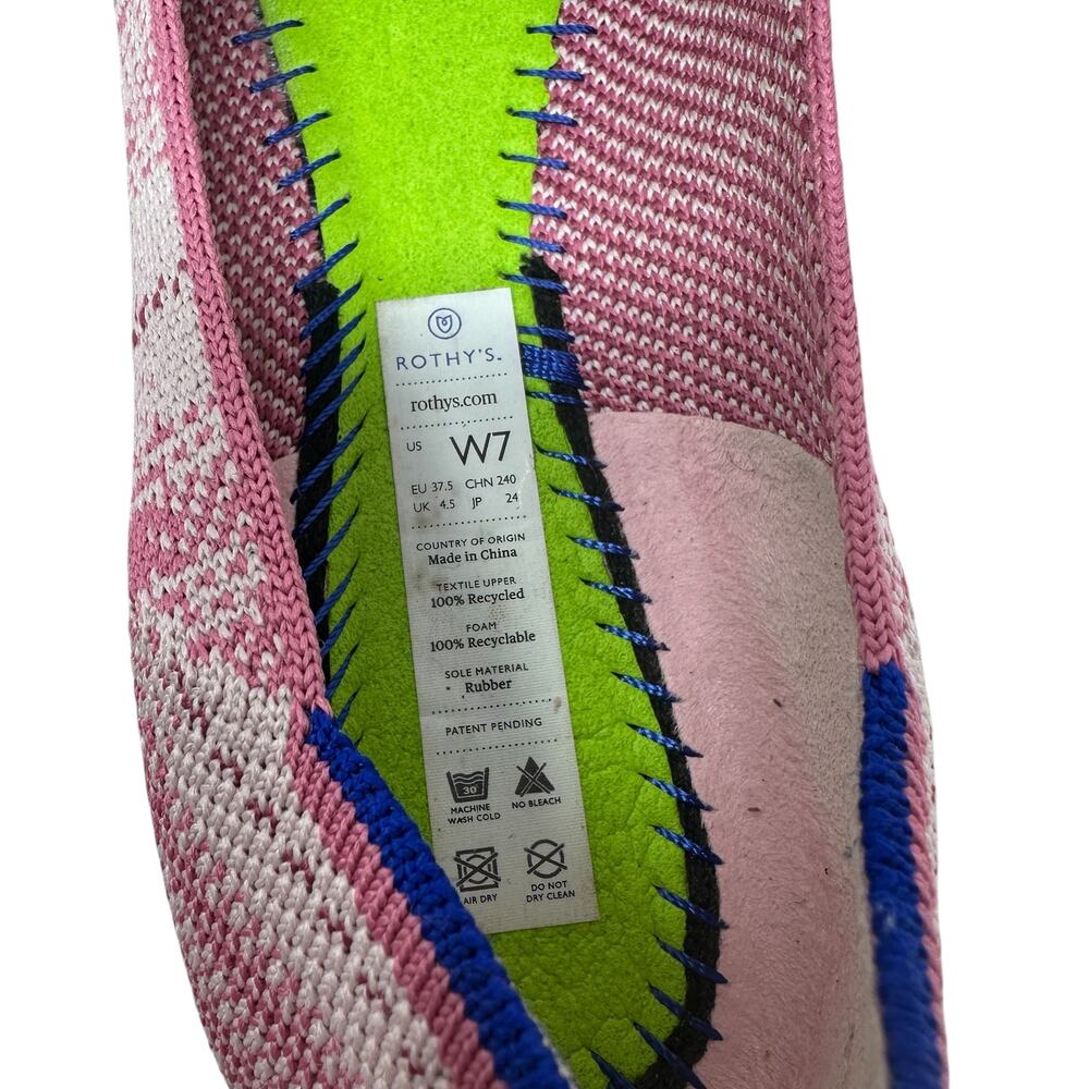 Rothy's The Point Flats Limited Edition Pink Needlepoint Size‎ 7 - Picture 14 of 14